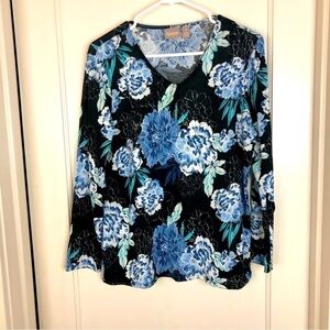 Chico’s blue top/sweater v-neck long sleeve top size 12 (Chico’s 2)